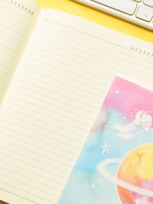1pc Planet Print Random Notebook - Multicolor - View 4