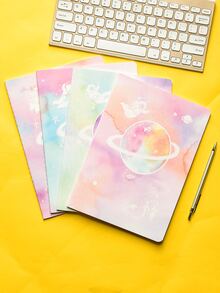 1pc Planet Print Random Notebook - Multicolor - View 5