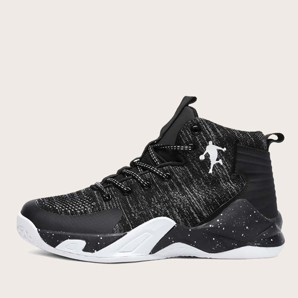 

Men Lace Up Front High Top Sneakers, Black