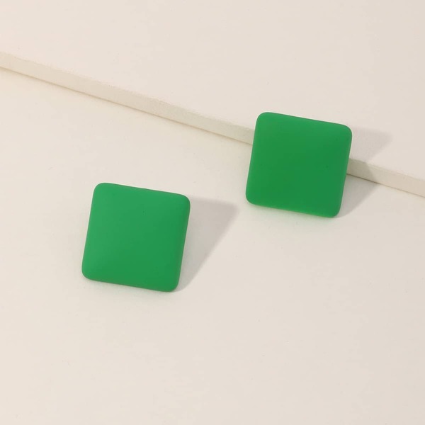 

Resin Square Earrings, Green