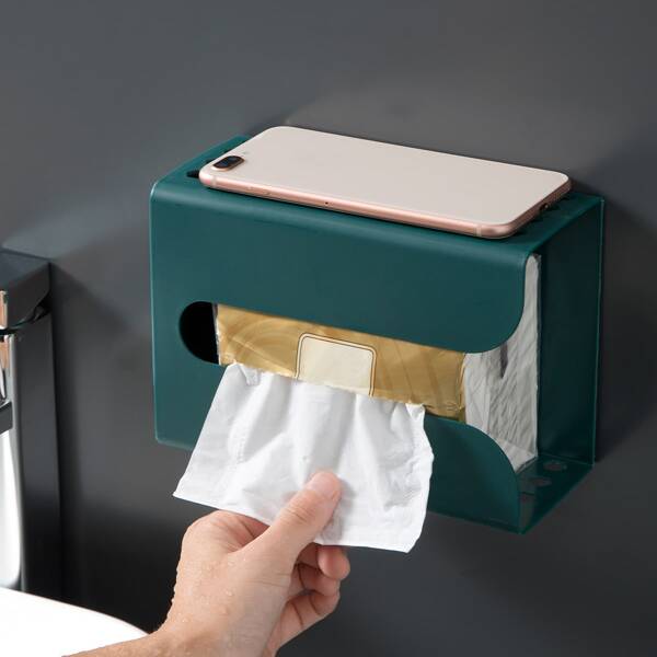 

1pc Wall Mounted Tissue Box, Green