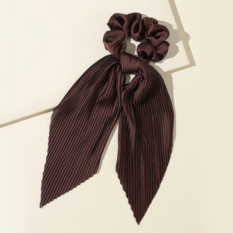 

Knot Design Scrunchie Scarf, Coffee brown