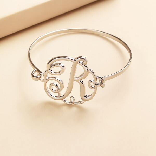 

Letter Decor Bangle, Silver
