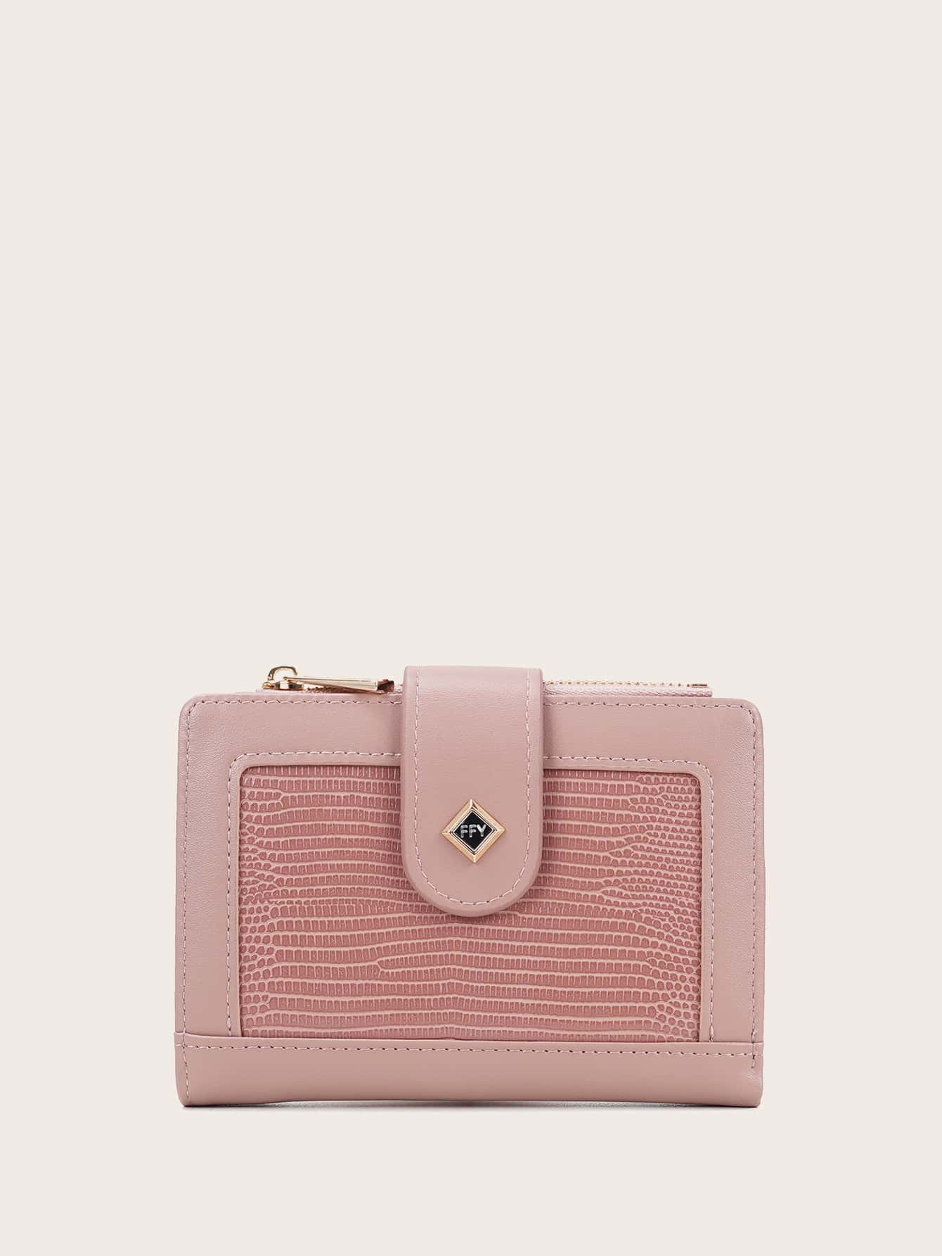 Lizard Embossed Purse - Dusty Pink - View 1