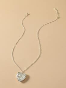 Collar con corazón - Plateado - Ver 1