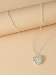 Collar con corazón - Plateado - Ver 2