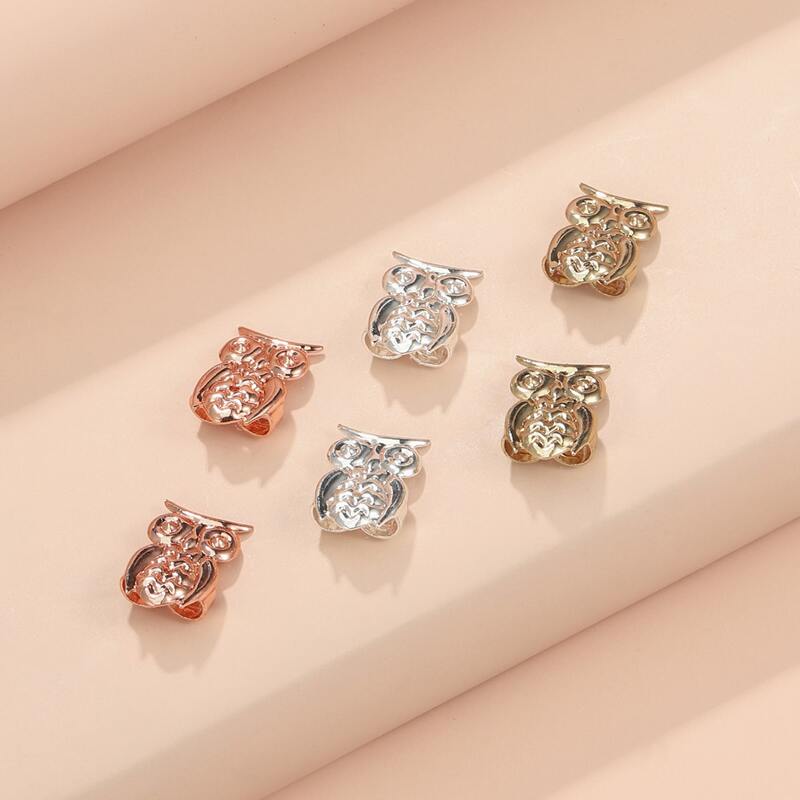 

3pairs Cartoon Owl Stud Earrings, Multicolor