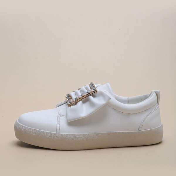 

Rhinestone Decor Skate Shoes, White