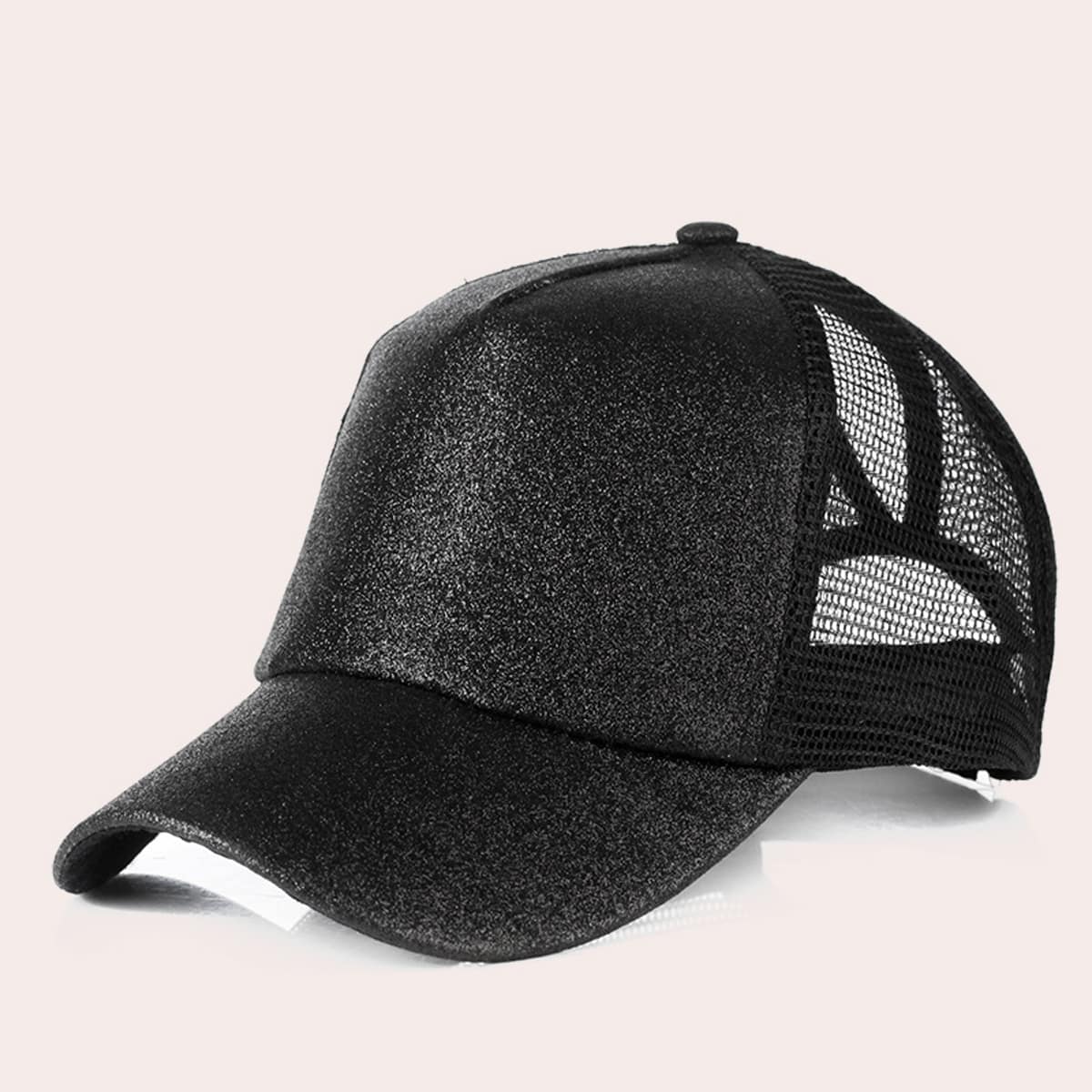 

Contrast Mesh Baseball Cap, Black