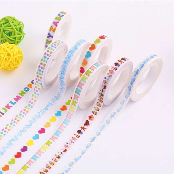 

1roll Mixed Pattern Random Decorative Tape, Multicolor