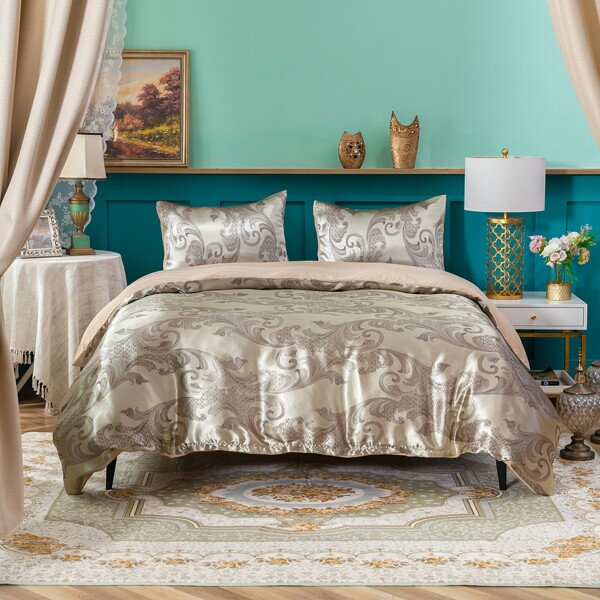 

Jacquard Pattern Duvet Cover Set Without Filler, Multicolor