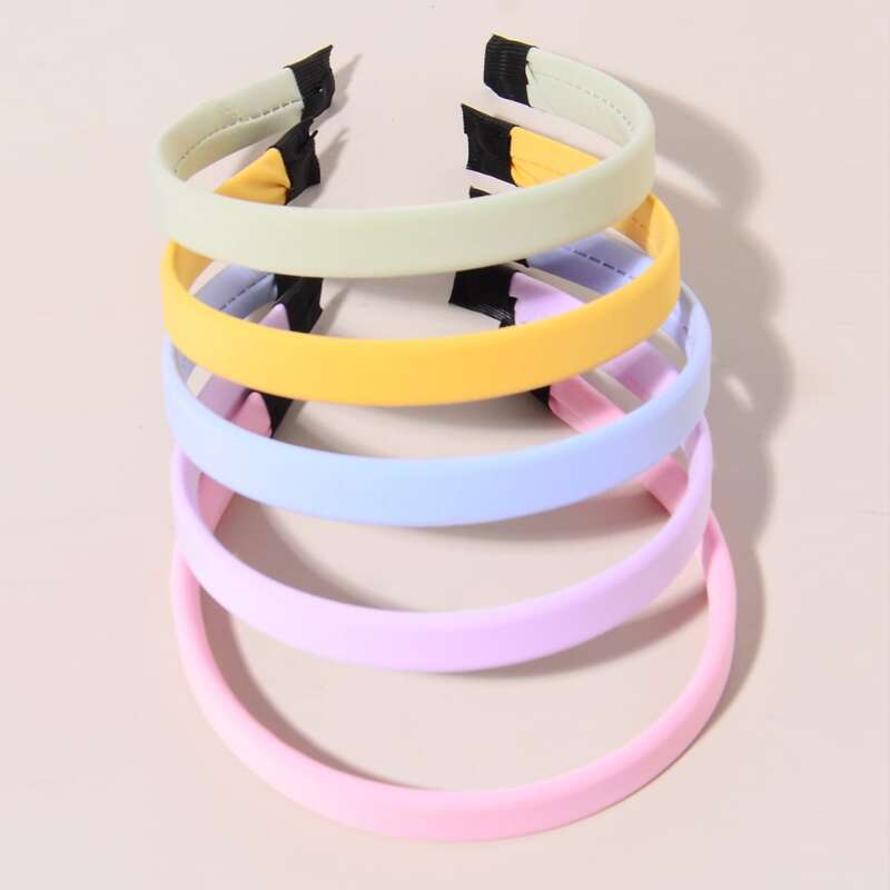 

5pcs Solid Headband, Multicolor