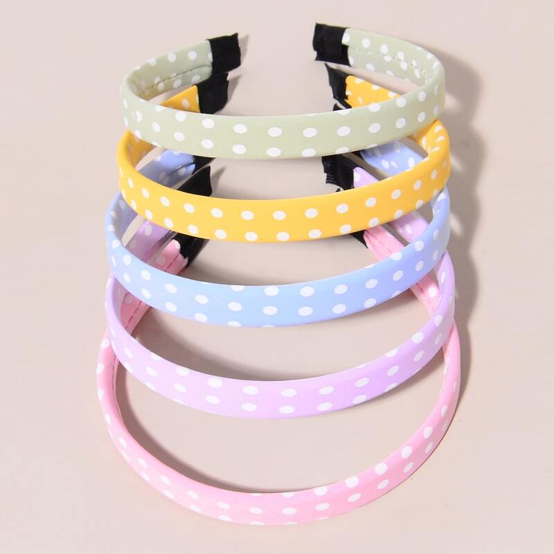 

5pcs Polka Dot Headband, Multicolor