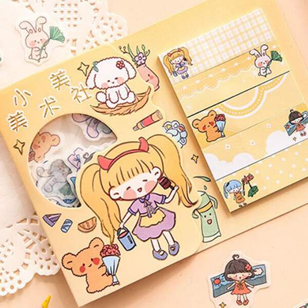 

1set Cartoon Graphic Random Sticker Sticky Note, Multicolor