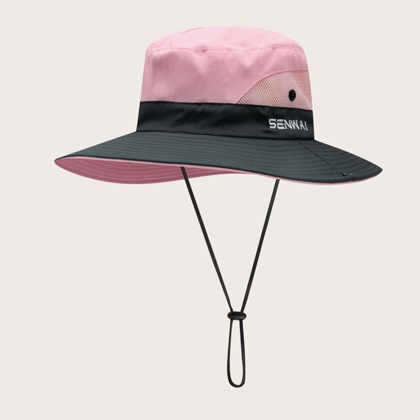 

Letter Embroidered Bucket Hat, Pink