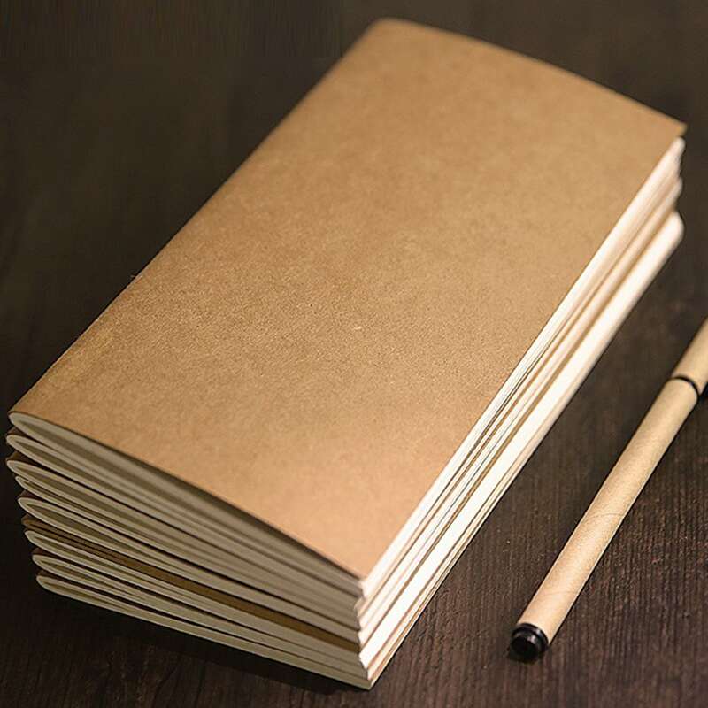 

1pc Minimalist Kraft Paper Notebook, Brown