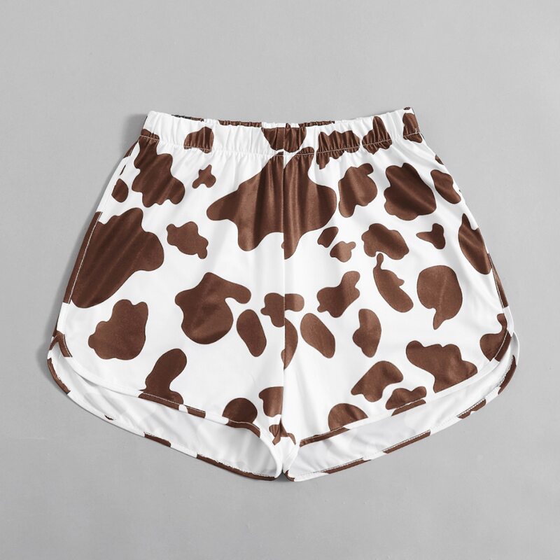 

Cow Print Dolphin Shorts, Multicolor
