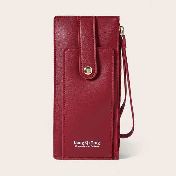 

Letter Graphic Purse With Wristlet, Burgundy