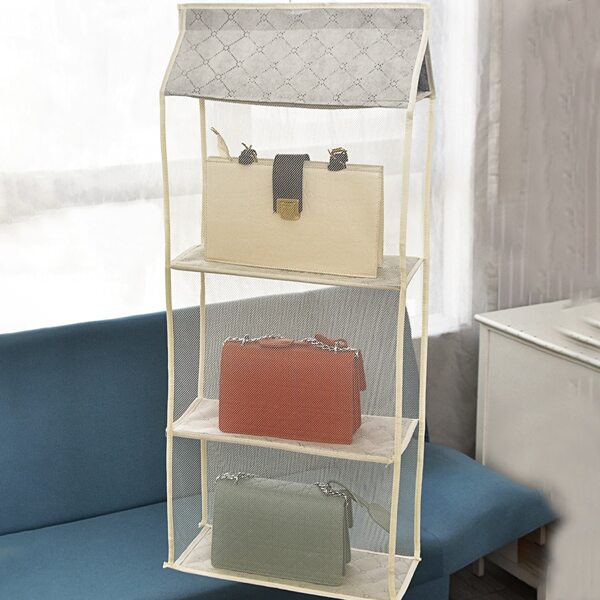 

1pc 3 Layer Hanging Bag Storage Bag, Beige