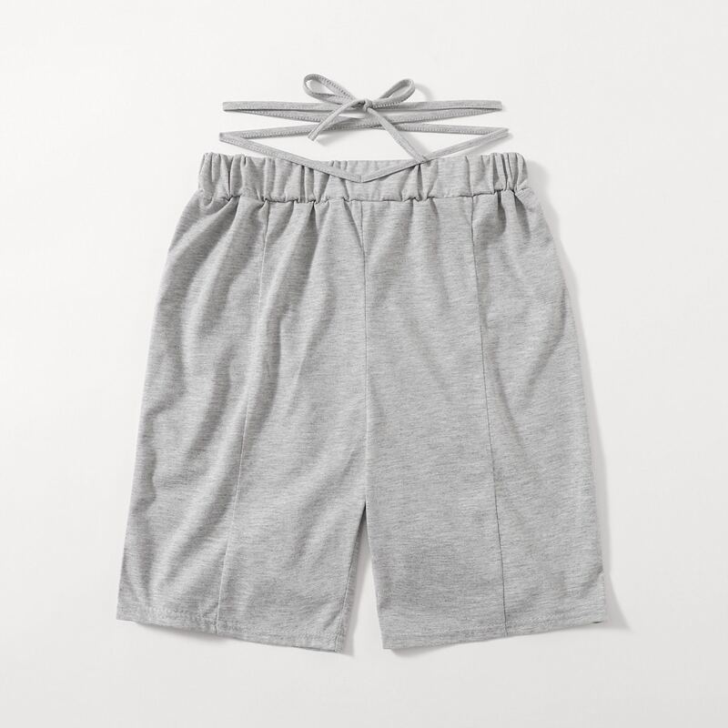 

Solid Criss Cross Shorts, Light grey