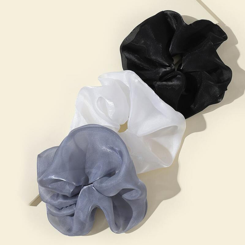 

3pcs Simple Scrunchie, Multicolor