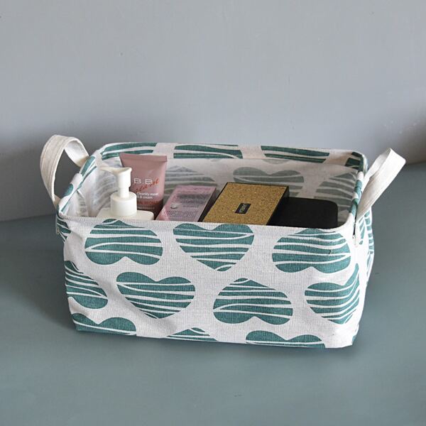 

Heart Print Storage Basket, Multicolor