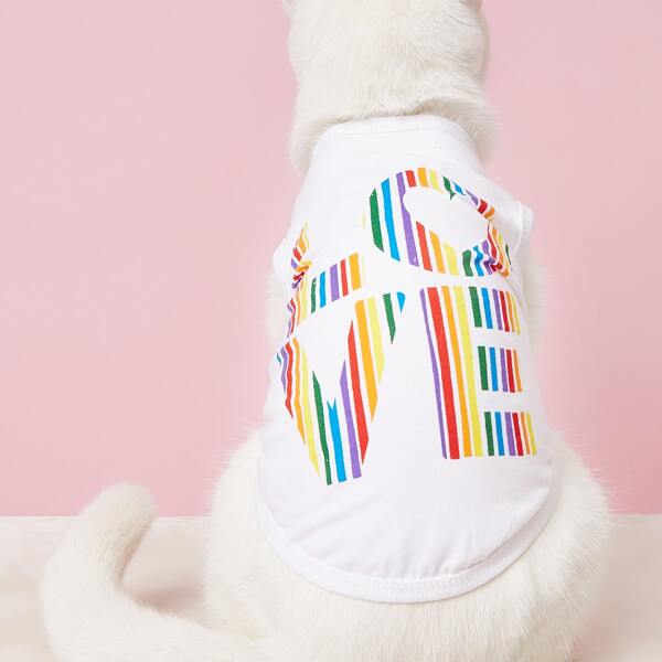 

Letter Graphic Pet Tank, White