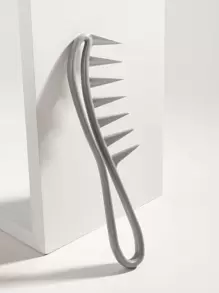 美发工具宽齿梳个性化发梳油头纹理男士复古油梳灰色 1 件，发刷/发梳，返校，旅行度假必备品，女士发饰