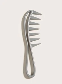 美发工具宽齿梳个性化发梳油头纹理男士复古油梳灰色 1 件，发刷/发梳，返校，旅行度假必备品，女士发饰