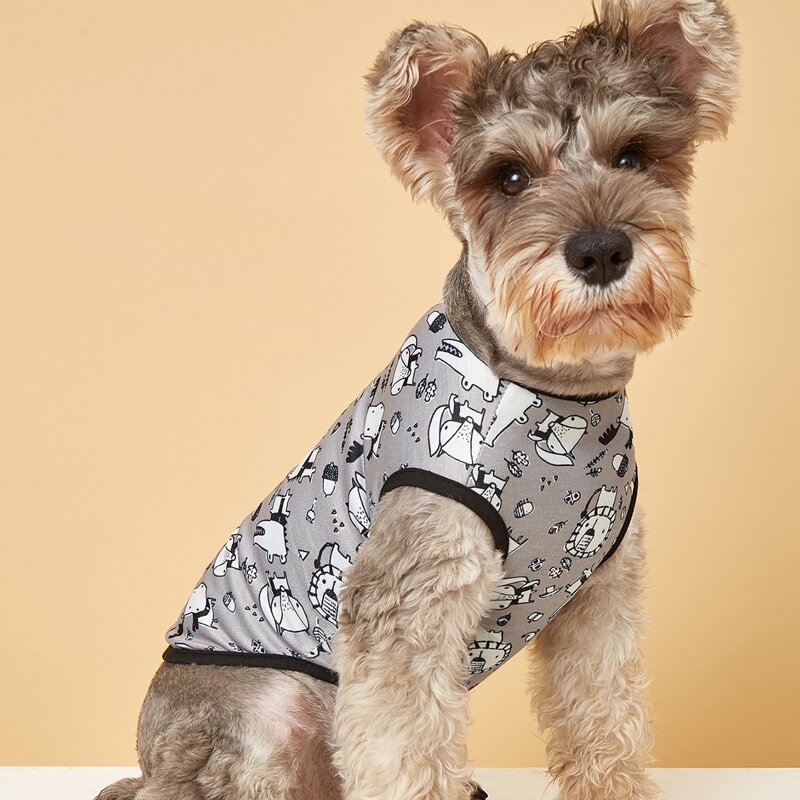 

Cartoon Graphic Pet Tank, Grey