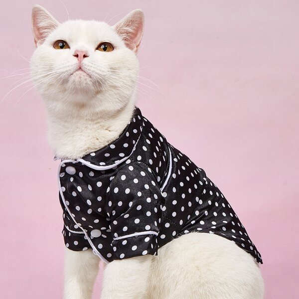 

Polka Dot Pattern Pet Shirt, Black