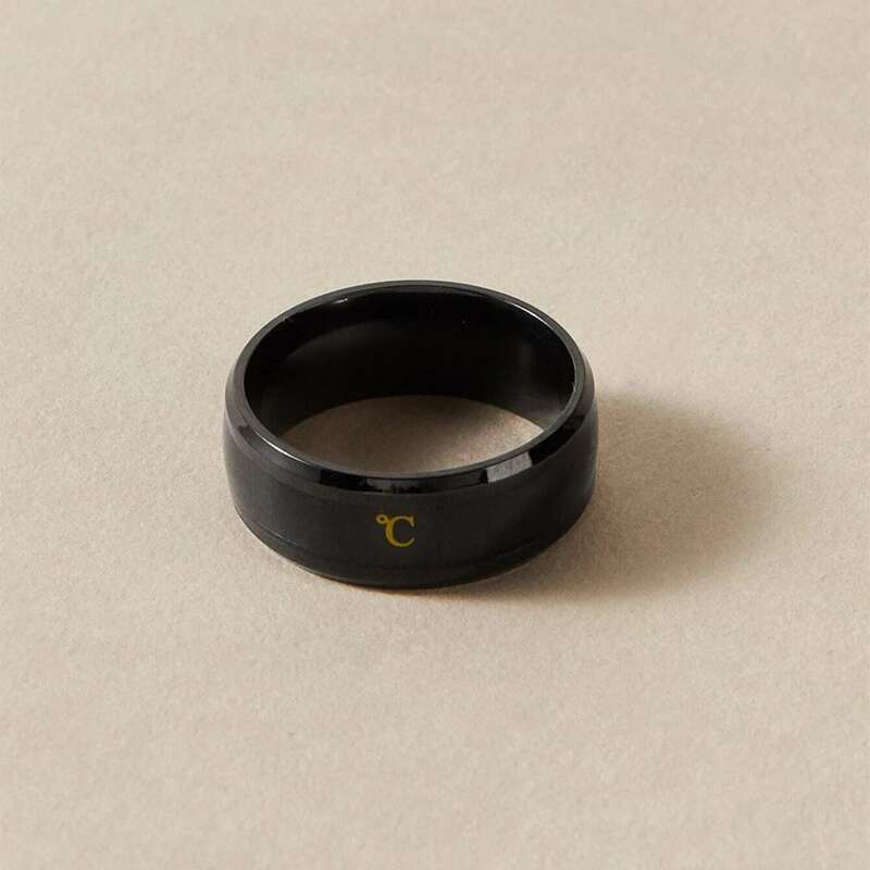 

1pc Celsius Temperature Ring, Black
