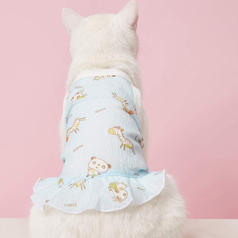 

Cartoon Graphic Pet Dress, Baby blue