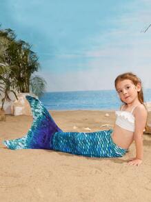 少女美人魚尾巴裙 - 綠色 - 查看 3