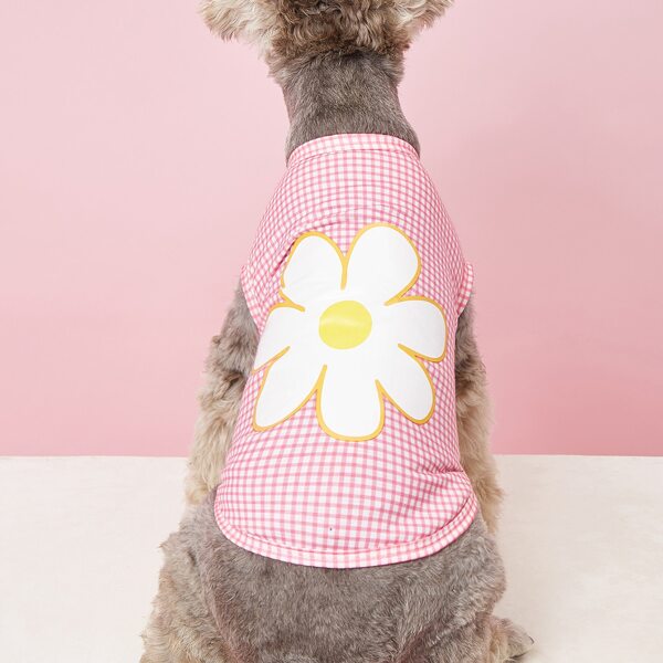 

Flower Print Pet Tank, Pink