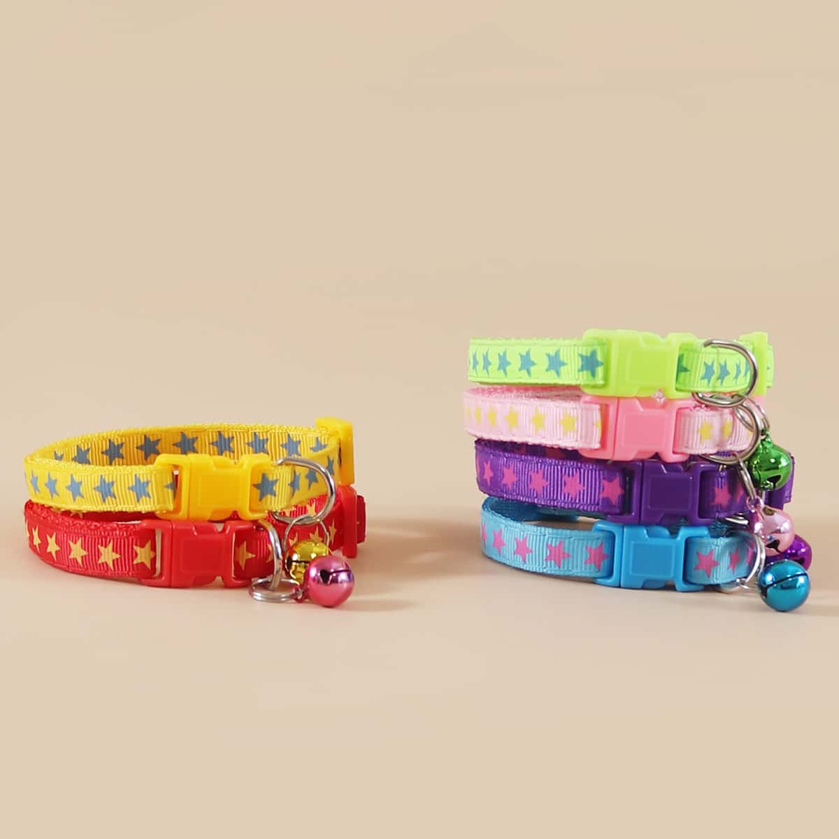 

1pc Star Print Random Color Pet Collar, Multicolor