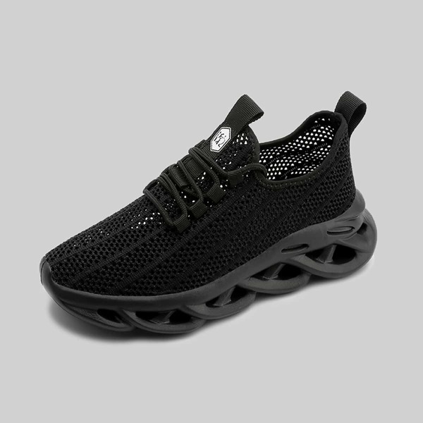 

Men Lace Up Decor Breathable Sneakers, Black