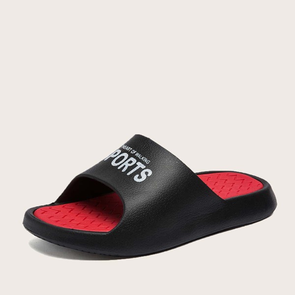 

Men Letter Graphic Slides, Black