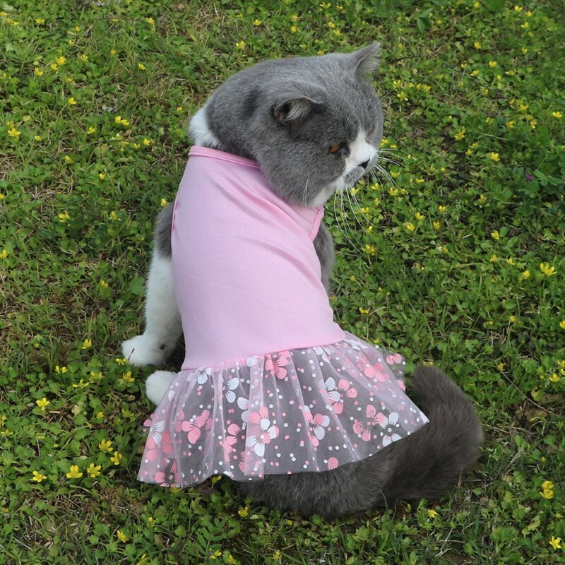 

Flower Print Pet Dress, Pink