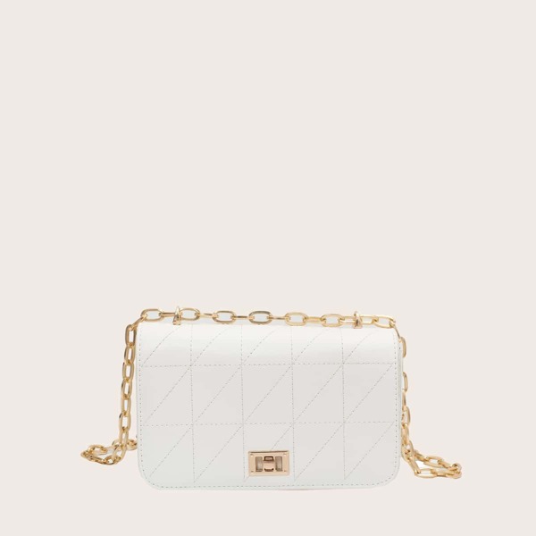 

Stitch Detail Chain Shoulder Bag, White