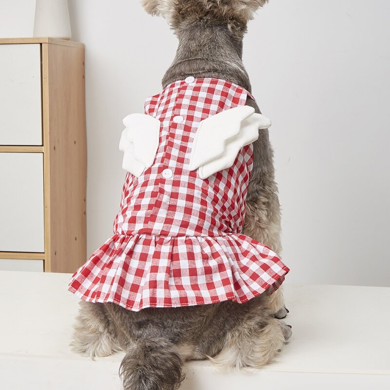 

Gingham Pattern Pet Dress, Red
