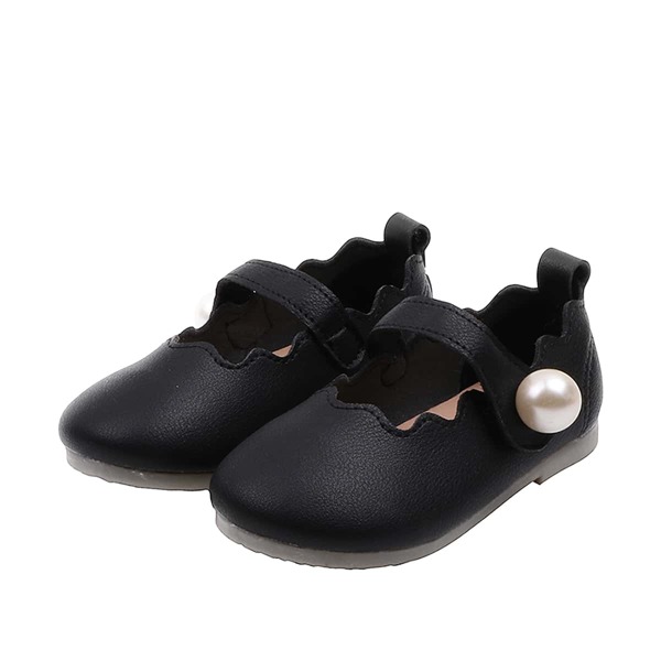 

Toddler Girls Faux Pearl Decor Flats, Black