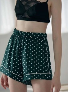 SHEIN 寬腿睡短褲不帶胸罩 - 墨綠色 - 查看 7