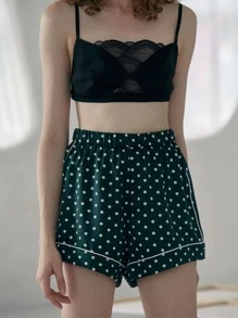SHEIN 寬腿睡短褲不帶胸罩 - 墨綠色 - 查看 8