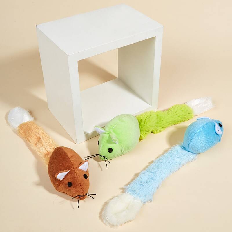 

1pc Rat Shaped Random Color Pet Plush Toy, Multicolor