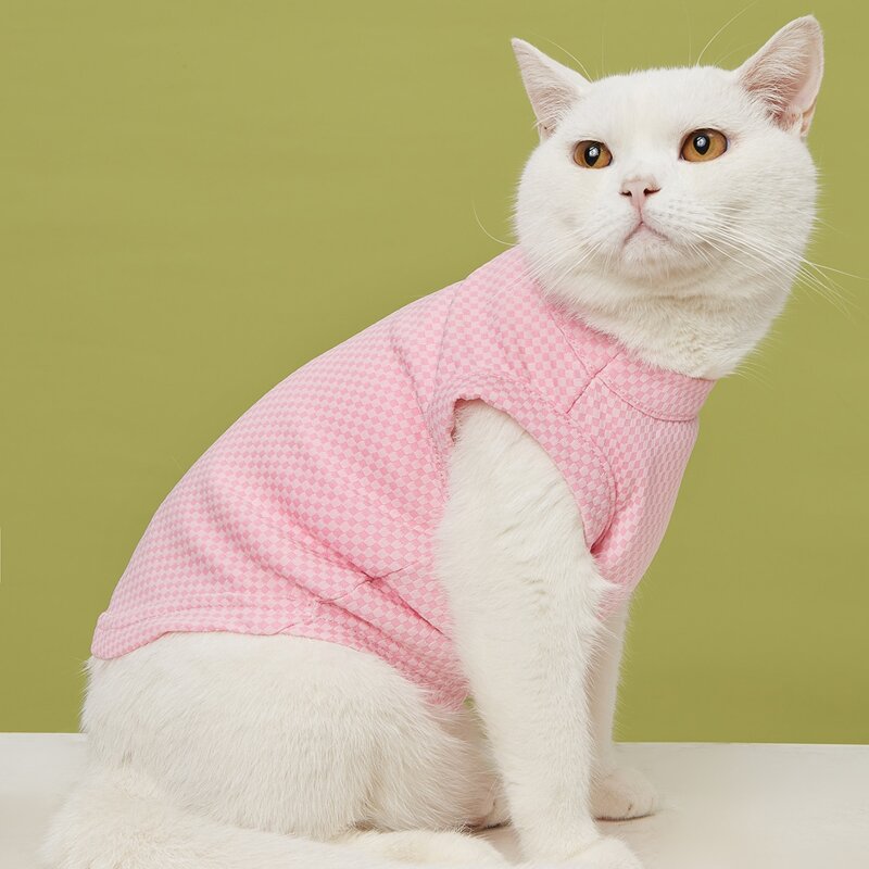 

Plaid Pattern Pet Tank, Pink