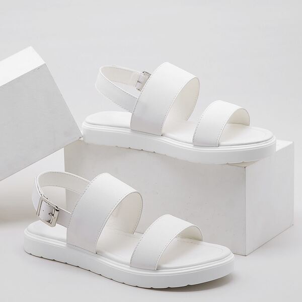 

Minimalist Slingback Sandals, White