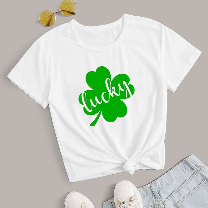 

Leaf And Letter Graphic Tee, White