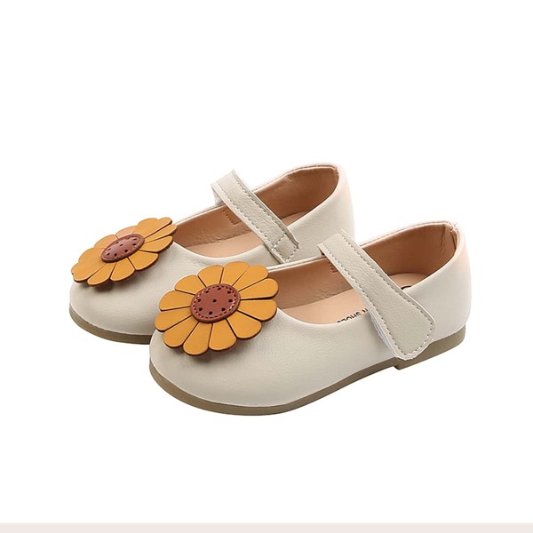 

Toddler Girls Flower Decor Flats, Beige