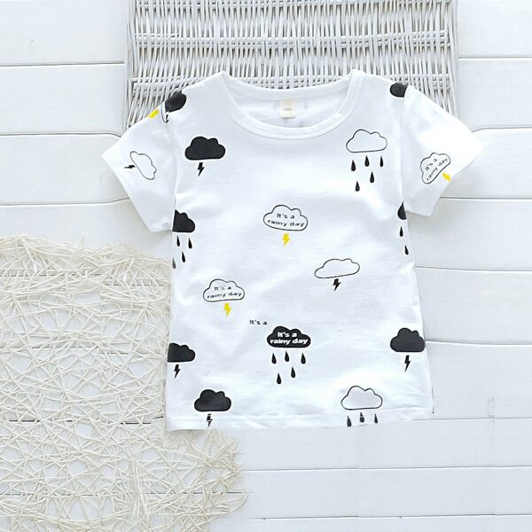 

Toddler Boys Cartoon And Slogan Graphic Tee, White